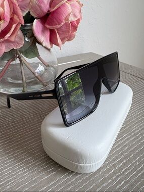 Marc Jacobs Black Oversized Shield Sunglasses